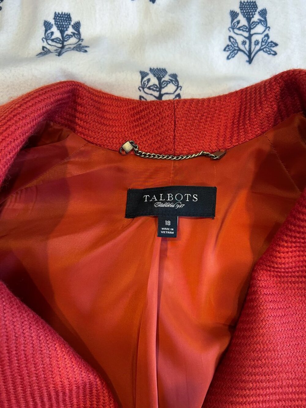 Talbots Wool Blend Blazer Burnt Orange | Size 18 - Picture 3 of 5
